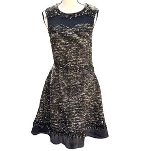 St. John Couture Black & Gold Dress Sz 2